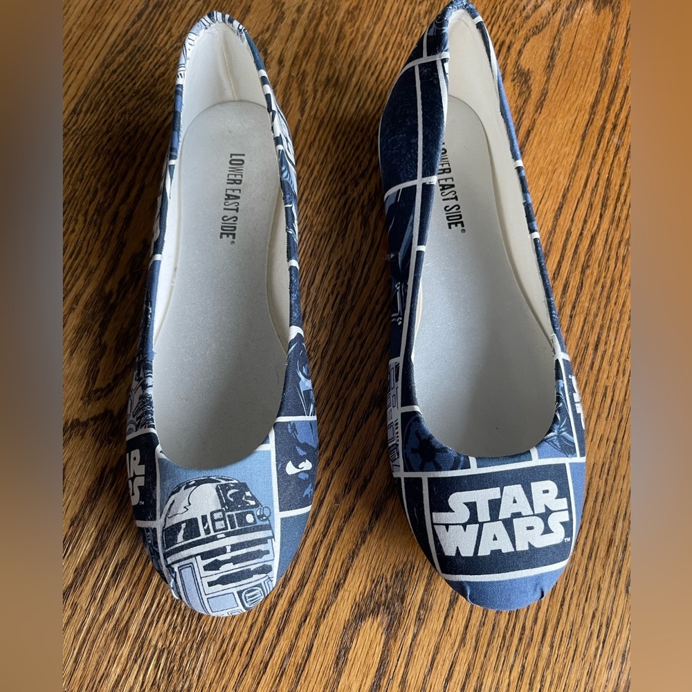 Star Wars Character Navy and White Ballet Flats - NEW (never worn)